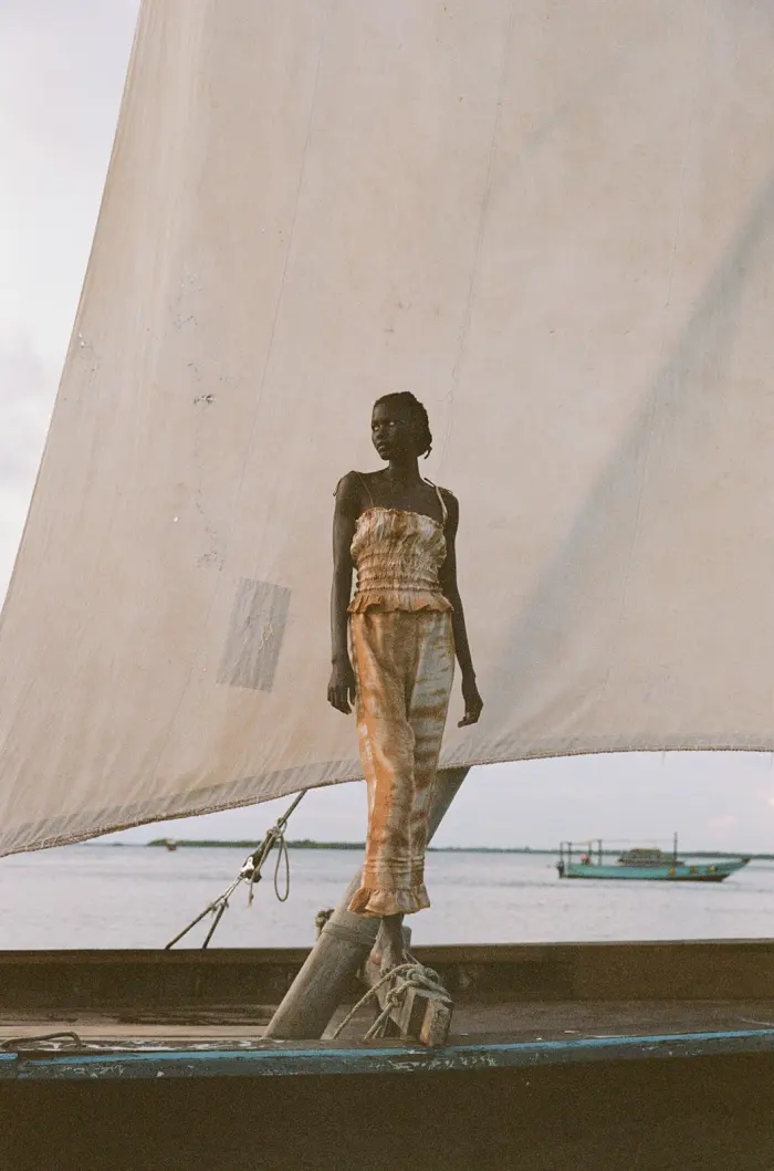Standing on boat